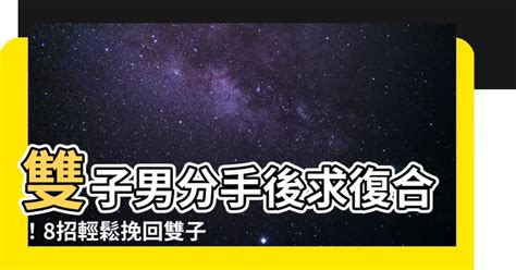 雙子男分手多久會回頭|怎麼讓雙子男回頭/幫推 需要大家的想法